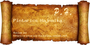 Pintarics Hajnalka névjegykártya